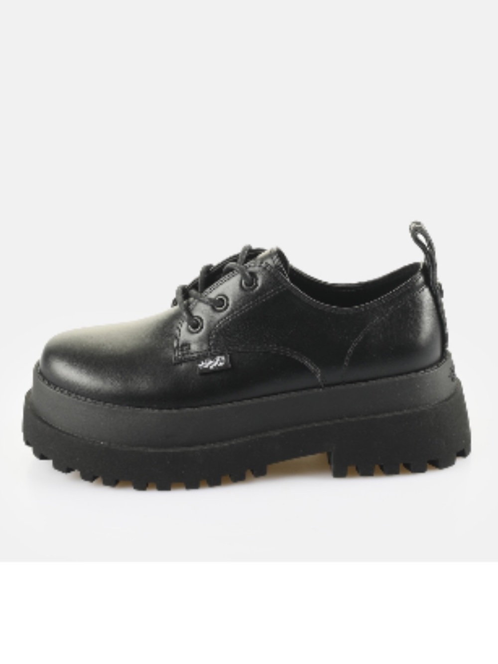 Buffalo Pluto Black Vegan Leather Lace Up Chunky Platform Derby Shoes US 7.5 EUR